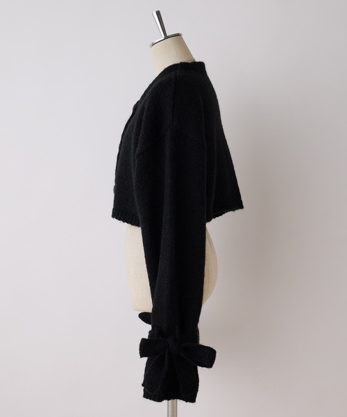 one after another NICE CLAUP(ワンアフターアナザーナイスクラップ)の「【スタッフ考案アイテム】配色ボタンリボンカーディガン(カーディガン/ボレロ・レディース・ブラック/ピンク/アイボリー・FREE)」の14枚目の写真