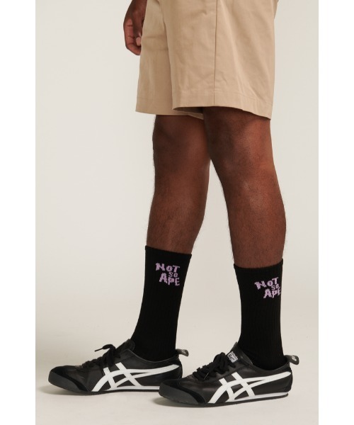 Not So Ape（ノットソーエイプ）の「Block Logo Socks（ソックス/靴下・メンズ・ホワイト/ブラック・FREE）」の2枚目の写真