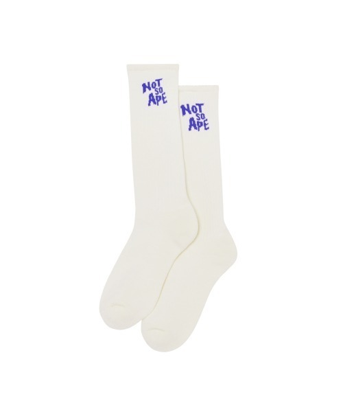 Not So Ape（ノットソーエイプ）の「Block Logo Socks（ソックス/靴下・メンズ・ホワイト/ブラック・FREE）」の6枚目の写真