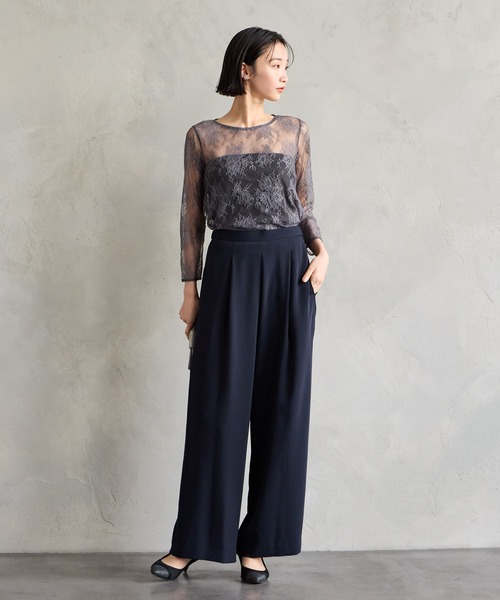 AIMER(エメ)の「花柄レース8分丈ブラウス(シャツ/ブラウス・レディース・ベージュ/ブラウン/ブラック/グレー・MEDIUM/LARGE)」の7枚目の写真