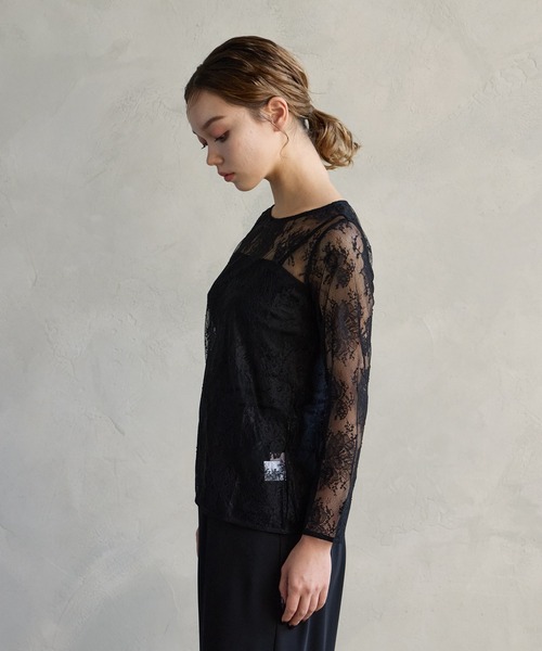 AIMER(エメ)の「花柄レース8分丈ブラウス(シャツ/ブラウス・レディース・ベージュ/ブラウン/ブラック/グレー・MEDIUM/LARGE)」の17枚目の写真