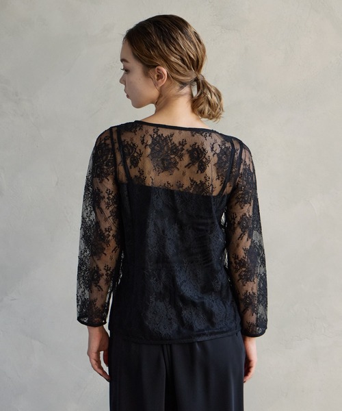 AIMER(エメ)の「花柄レース8分丈ブラウス(シャツ/ブラウス・レディース・ベージュ/ブラウン/ブラック/グレー・MEDIUM/LARGE)」の18枚目の写真