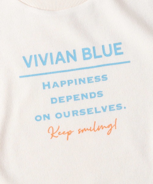 VIVIAN BLUE(ビビアンブルー)の「【VIVIAN BLUE】袖切り替えスウェット(スウェット・キッズ・オフホワイト/ライム・140/130/120/150)」の8枚目の写真