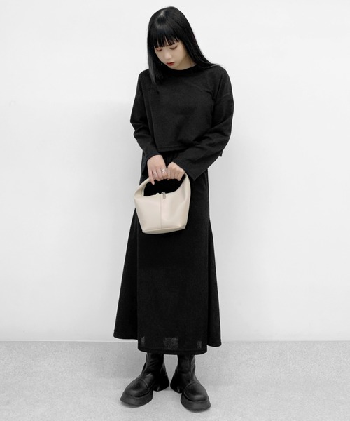 LVEU.(ラブユ.)の「【ZOZOTOWN限定】Light rib knit skirt setup / ライトリブニットスカートセットアップ(セットアップ・レディース・ブラック・FREE)」の12枚目の写真