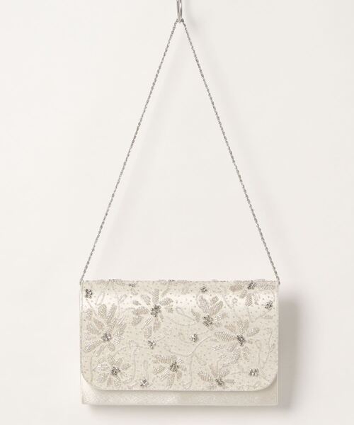 Cepica(セピカ)の「フラワービーズ刺繍フラップクラッチ【結婚式/パーティ/フォーマル】(クラッチバッグ・レディース・オフホワイト・FREE)」の7枚目の写真