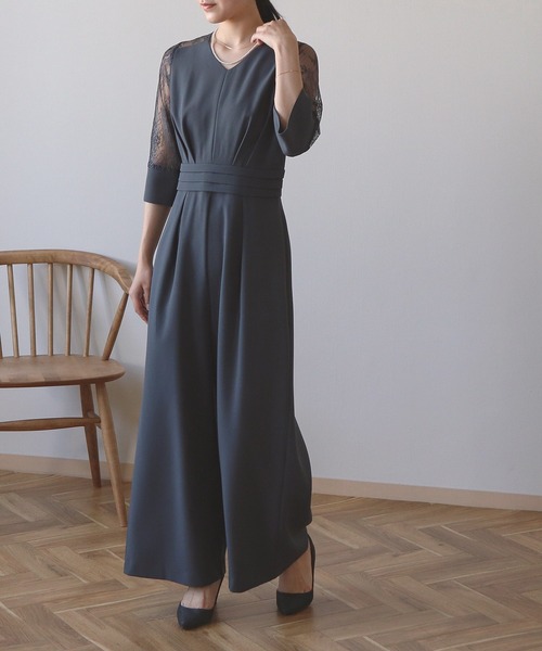 Kana（カナ）の「レース Vネック オールインワン パンツドレス