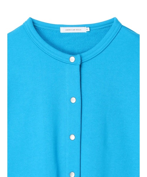 AMERICAN HOLIC(アメリカンホリック)の「ドットボタン裏毛カーディガン(カーディガン/ボレロ・レディース・グリーン/ブルー/アイボリー/ブラック/オレンジ・L/M)」の8枚目の写真