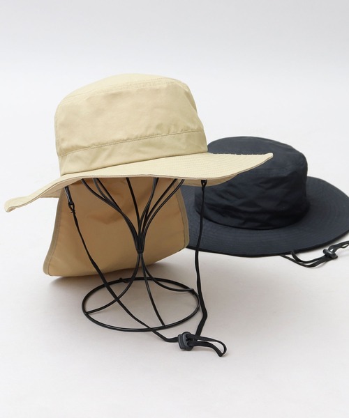 Basiquenti（ベーシックエンティ）の「撥水加工 ナイロン サンシェード付き アドベンチャーハット（ハット・メンズ・ベージュ/ブラック/グレー/カーキ・FREE）」の5枚目の写真