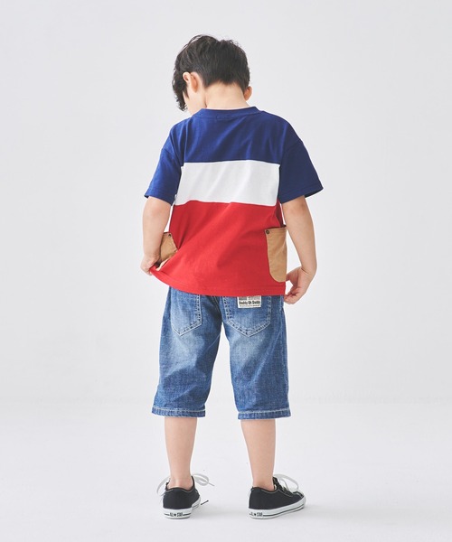 Daddy Oh Daddy（ダディーオーダディー）の「３段切替ポケット付き半袖Ｔシャツ（Tシャツ/カットソー・キッズ・ネイビー/イエロー・100/130/120/140/110）」の9枚目の写真