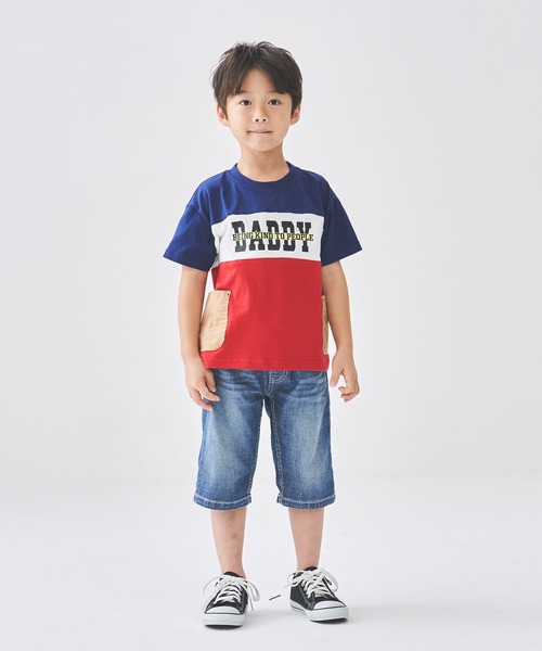 Daddy Oh Daddy（ダディーオーダディー）の「３段切替ポケット付き半袖Ｔシャツ（Tシャツ/カットソー・キッズ・ネイビー/イエロー・100/130/120/140/110）」の8枚目の写真