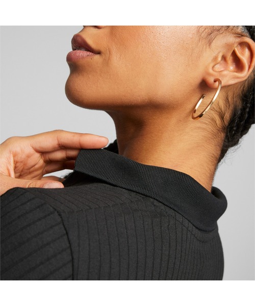 PUMA(プーマ)の「PUMA プーマ ウィメンズ CLASSICS リブ付 Vネック 長袖 Tシャツ(Tシャツ/カットソー・レディース・グリーン/ホワイト系その他/ブラック/ローズ・LARGE/X-SMALL/SMALL/MEDIUM)」の13枚目の写真