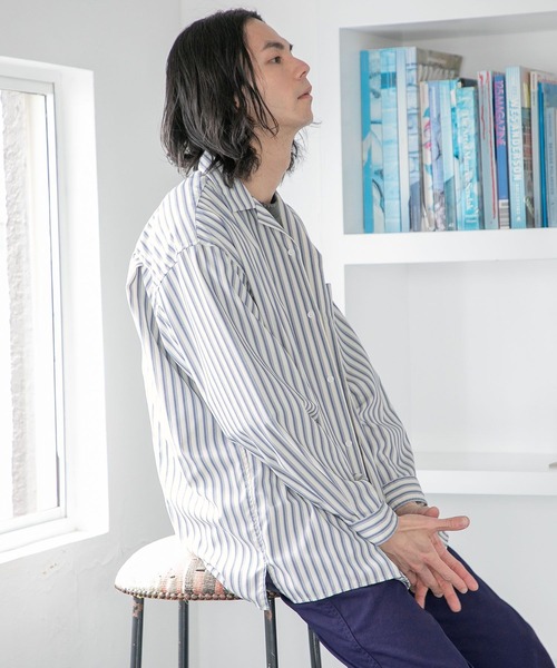 niko and...(ニコアンド)の「TEXCOTT AIR オープンカラーシャツ(シャツ/ブラウス・メンズ・サックスブルー/オフホワイト/その他1/その他2・MEDIUM/LARGE)」の4枚目の写真