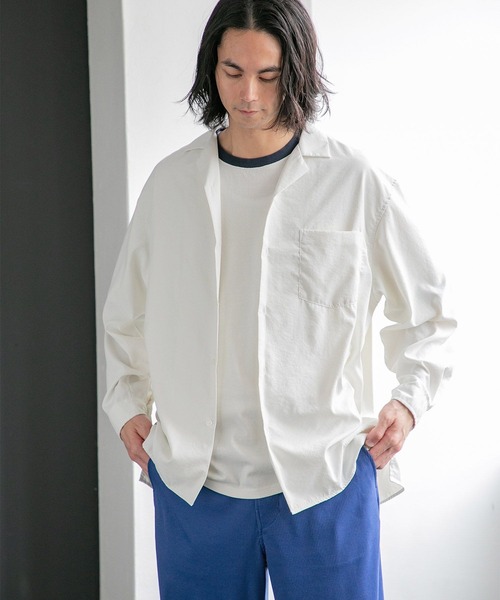 niko and...(ニコアンド)の「TEXCOTT AIR オープンカラーシャツ(シャツ/ブラウス・メンズ・サックスブルー/オフホワイト/その他1/その他2・MEDIUM/LARGE)」の2枚目の写真