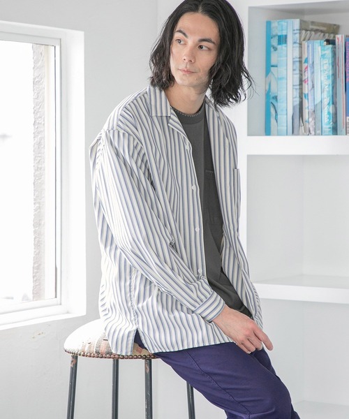 niko and...(ニコアンド)の「TEXCOTT AIR オープンカラーシャツ(シャツ/ブラウス・メンズ・サックスブルー/オフホワイト/その他1/その他2・MEDIUM/LARGE)」の5枚目の写真