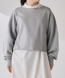 裏毛クロップドプルオーバー