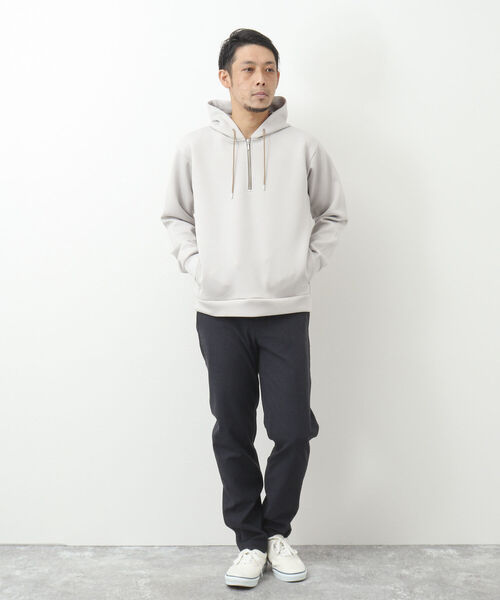 NOLLEY'S goodman(ノーリーズグッドマン)の「ダンボールニット ハーフジップパーカー(パーカー・メンズ・ベージュ/グレイッシュベージュ/ネイビー/ベビーピンク・M/L/XL/S)」の12枚目の写真