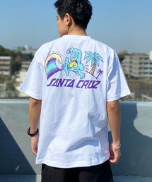 【ムラサキスポーツ別注】SANTACRUZ/サンタクルーズ オーバーサイズ バックプリントTシャツ/クルーネックTee BEACH BUM HAND S/S TEE 502231411