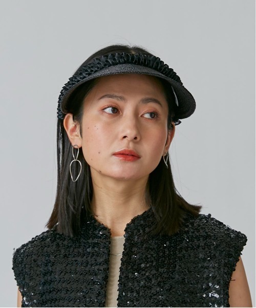 arth(アース)の「arth Frill Ribbon Sun visor(サンバイザー・レディース・ブラック/ナチュラル・FREE)」の13枚目の写真