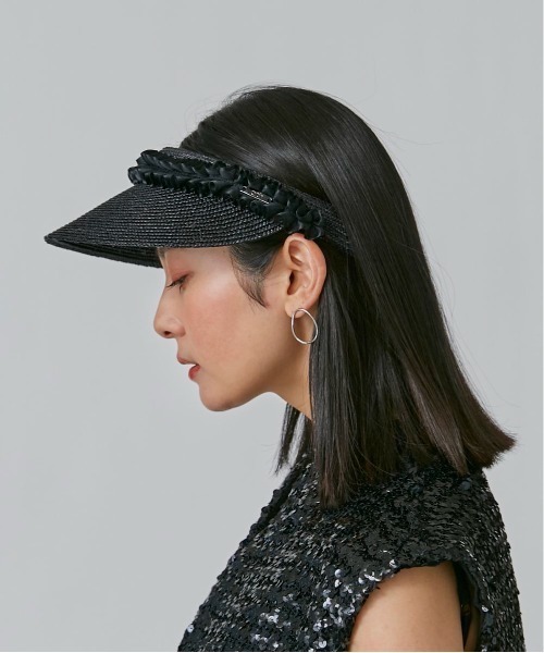 arth(アース)の「arth Frill Ribbon Sun visor(サンバイザー・レディース・ブラック/ナチュラル・FREE)」の16枚目の写真