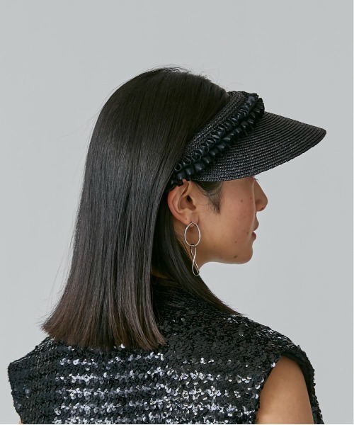arth(アース)の「arth Frill Ribbon Sun visor(サンバイザー・レディース・ブラック/ナチュラル・FREE)」の22枚目の写真