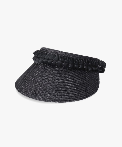 arth(アース)の「arth Frill Ribbon Sun visor(サンバイザー・レディース・ブラック/ナチュラル・FREE)」の3枚目の写真