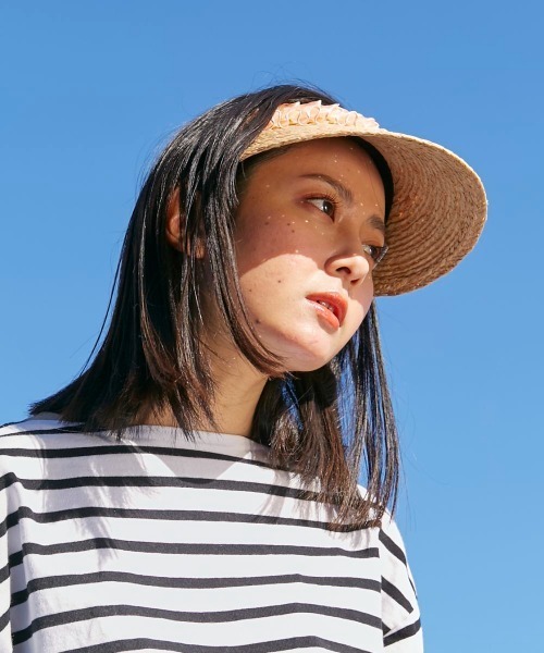 arth(アース)の「arth Frill Ribbon Sun visor(サンバイザー・レディース・ブラック/ナチュラル・FREE)」の7枚目の写真