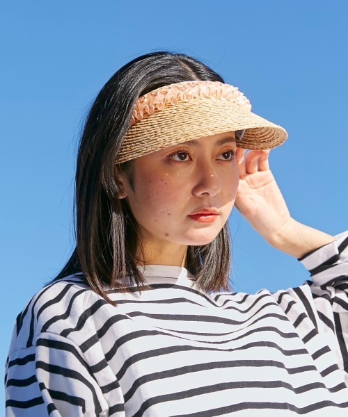 arth(アース)の「arth Frill Ribbon Sun visor(サンバイザー・レディース・ブラック/ナチュラル・FREE)」の14枚目の写真