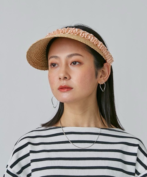 arth(アース)の「arth Frill Ribbon Sun visor(サンバイザー・レディース・ブラック/ナチュラル・FREE)」の17枚目の写真