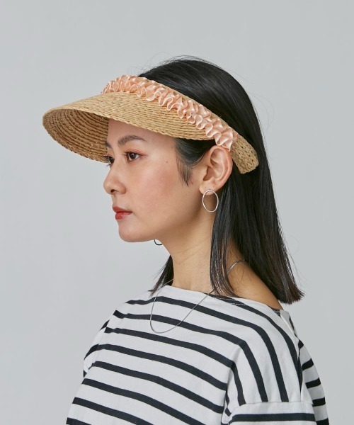 arth(アース)の「arth Frill Ribbon Sun visor(サンバイザー・レディース・ブラック/ナチュラル・FREE)」の11枚目の写真