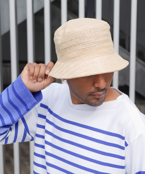 SUBLIME(サブライム)の「【SUBLiME/サブライム】MESH BRADE BUCKET HAT(ハット・メンズ・アイボリー/ブラウン・FREE)」の8枚目の写真