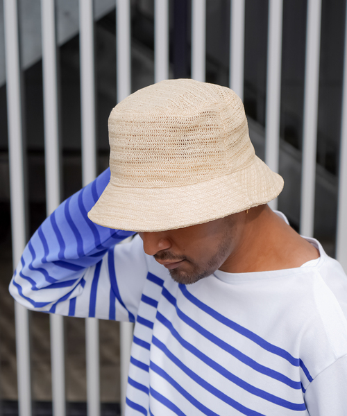 SUBLIME(サブライム)の「【SUBLiME/サブライム】MESH BRADE BUCKET HAT(ハット・メンズ・アイボリー/ブラウン・FREE)」の9枚目の写真