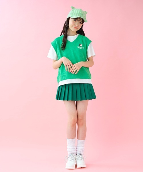by LOVEiT(バイラビット)の「レイヤード風ベスト(Tシャツ/カットソー・キッズ・ピンク/ベージュ/グリーン・130cm/160cm/120cm/150cm/140cm)」の16枚目の写真