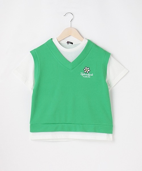 by LOVEiT(バイラビット)の「レイヤード風ベスト(Tシャツ/カットソー・キッズ・ピンク/ベージュ/グリーン・130cm/160cm/120cm/150cm/140cm)」の5枚目の写真