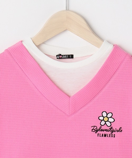 by LOVEiT(バイラビット)の「レイヤード風ベスト(Tシャツ/カットソー・キッズ・ピンク/ベージュ/グリーン・130cm/160cm/120cm/150cm/140cm)」の7枚目の写真