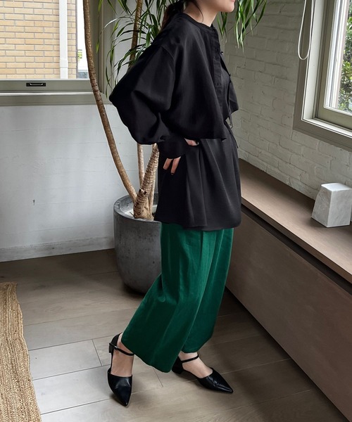 LOWRYS FARM（ローリーズファーム）の「マルチＷＡＹドッキングシャツロングスリーブ　186128（シャツ/ブラウス・レディース・ブラック/グリーン/アイボリー・FREE）」の10枚目の写真