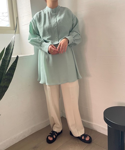 LOWRYS FARM（ローリーズファーム）の「マルチＷＡＹドッキングシャツロングスリーブ　186128（シャツ/ブラウス・レディース・ブラック/グリーン/アイボリー・FREE）」の14枚目の写真