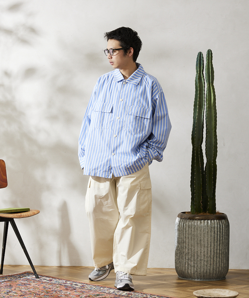 JOURNAL STANDARD relume（ジャーナルスタンダード　レリューム）の「【HOUSE HOLD / ハウスホールド】イージーワイドカーゴパンツ（カーゴパンツ・メンズ・アイボリー/カーキ/ブラック/オリーブ・LARGE/X-LARGE/MEDIUM）」の11枚目の写真