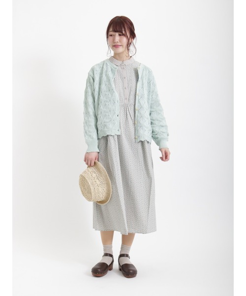 Samansa Mos2(サマンサ モスモス)の「前後着透かし裏地付カーディガン(カーディガン/ボレロ・レディース・ブラック/ベージュ/ミント・フリ-)」の15枚目の写真