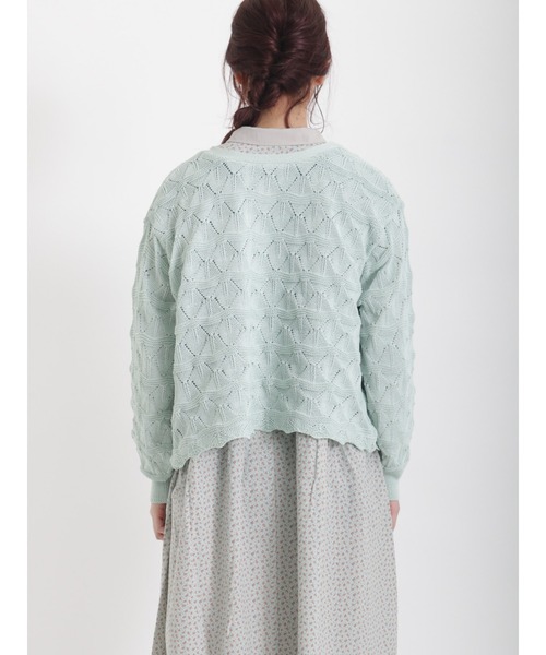 Samansa Mos2(サマンサ モスモス)の「前後着透かし裏地付カーディガン(カーディガン/ボレロ・レディース・ブラック/ベージュ/ミント・フリ-)」の6枚目の写真