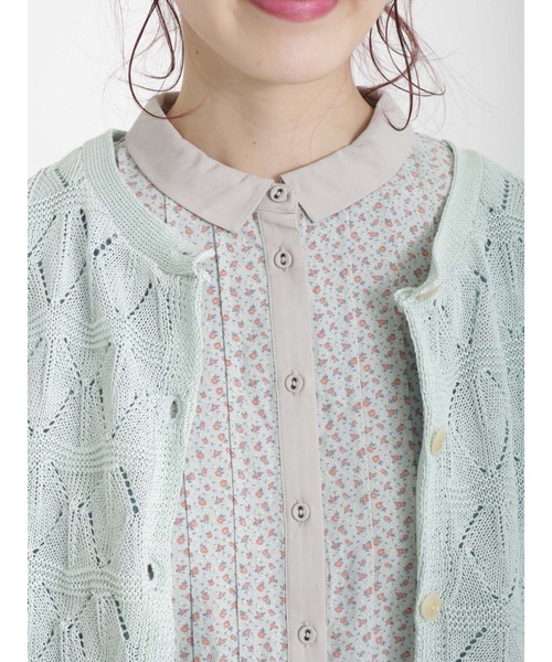 Samansa Mos2(サマンサ モスモス)の「前後着透かし裏地付カーディガン(カーディガン/ボレロ・レディース・ブラック/ベージュ/ミント・フリ-)」の9枚目の写真