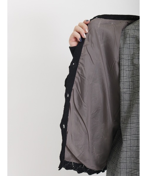 Samansa Mos2(サマンサ モスモス)の「前後着透かし裏地付カーディガン(カーディガン/ボレロ・レディース・ブラック/ベージュ/ミント・フリ-)」の14枚目の写真