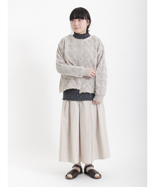 Samansa Mos2(サマンサ モスモス)の「前後着透かし裏地付カーディガン(カーディガン/ボレロ・レディース・ブラック/ベージュ/ミント・フリ-)」の5枚目の写真