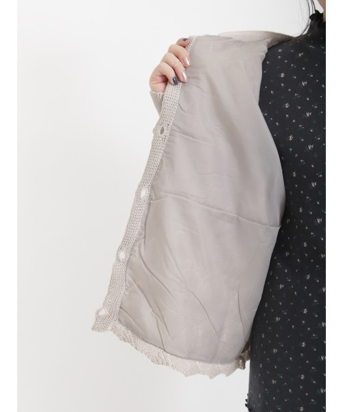 Samansa Mos2(サマンサ モスモス)の「前後着透かし裏地付カーディガン(カーディガン/ボレロ・レディース・ブラック/ベージュ/ミント・フリ-)」の10枚目の写真