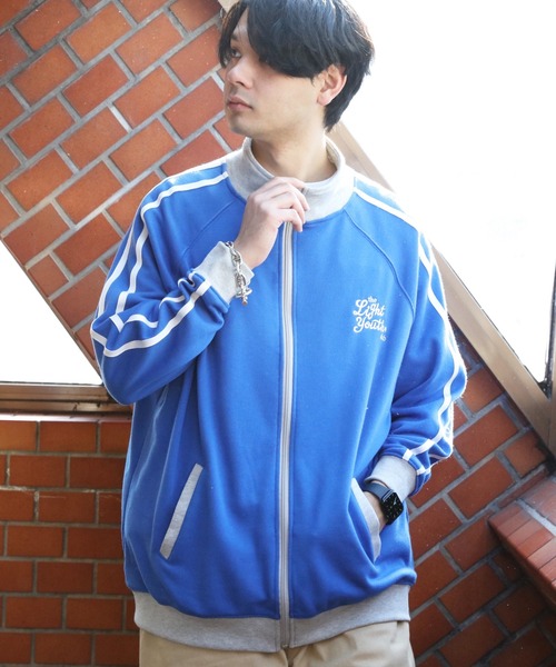 8(eight)(エイト)の「ライントラックジャケット(ジャージ・メンズ・杢グレー/オフホワイト/ロイヤルブルー/ブラック・LARGE/MEDIUM)」の4枚目の写真