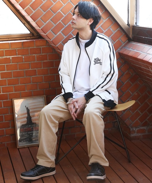 8(eight)(エイト)の「ライントラックジャケット(ジャージ・メンズ・杢グレー/オフホワイト/ロイヤルブルー/ブラック・LARGE/MEDIUM)」の9枚目の写真