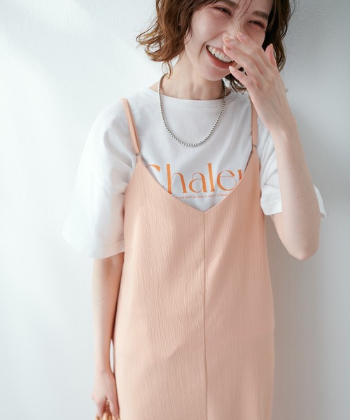 natural couture（ナチュラルクチュール）の「新色追加 / 袖口ロールアップBIGロゴT（Tシャツ/カットソー・レディース・ピンク/サックスブルー/オフホワイト/グレー・FREE）」の3枚目の写真