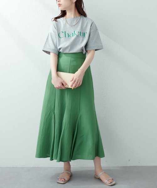 natural couture（ナチュラルクチュール）の「新色追加 / 袖口ロールアップBIGロゴT（Tシャツ/カットソー・レディース・ピンク/サックスブルー/オフホワイト/グレー・FREE）」の6枚目の写真