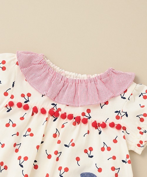 baby cheer（ベイビーチアー）の「さくらんぼ柄ワンピース（ワンピース・キッズ・レッド・80ｃｍ/90cm/110cm/100cm/120cm）」の4枚目の写真