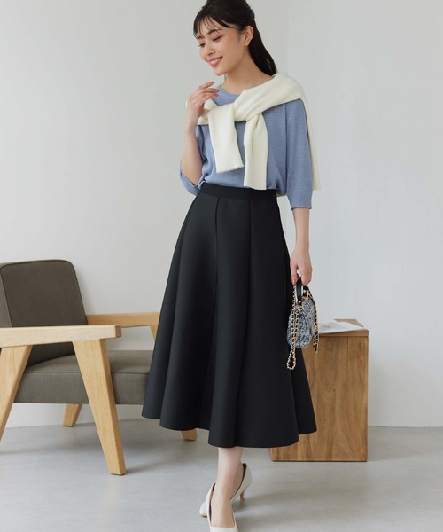 Edit Sheen（エディットシーン）の「ボンディングフレアスカート（スカート・レディース・レッド/ネイビー/ブラック・M）」の14枚目の写真