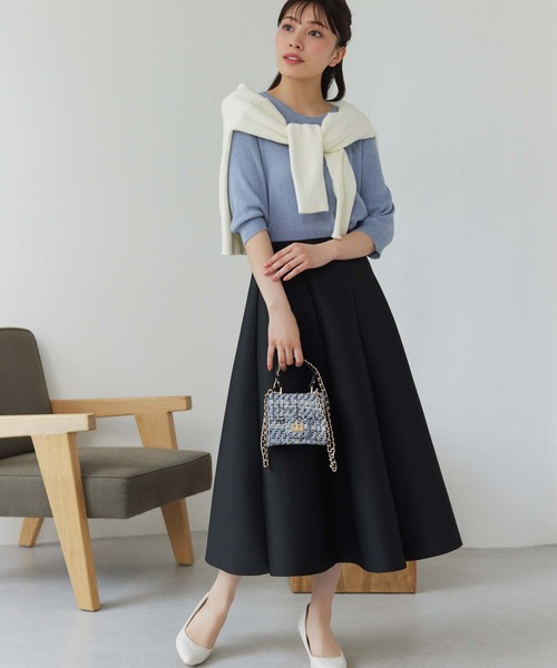 Edit Sheen（エディットシーン）の「ボンディングフレアスカート（スカート・レディース・レッド/ネイビー/ブラック・M）」の15枚目の写真